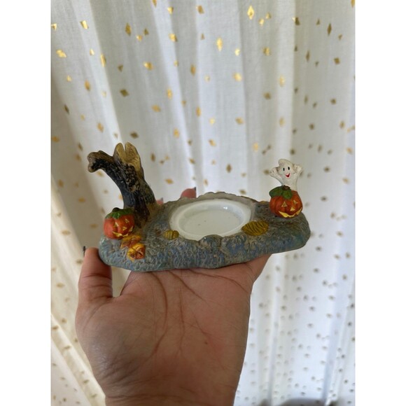 PartyLite Halloween Ghost Tree Jack O Lanterns Pumpkin Tea Light Holder Decor - Picture 2 of 4